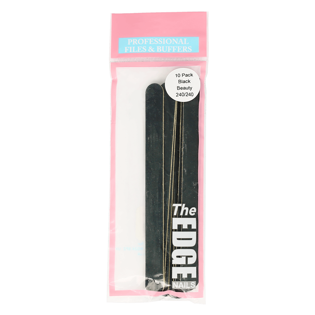 The Edge Nails Black Beauty 240/240 File 10 Pack