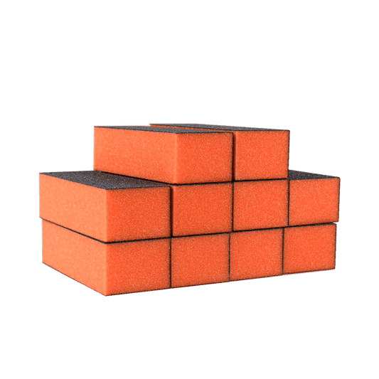 The Edge Nails Orange Sanding Block 100/180 Grit (10 Pack)