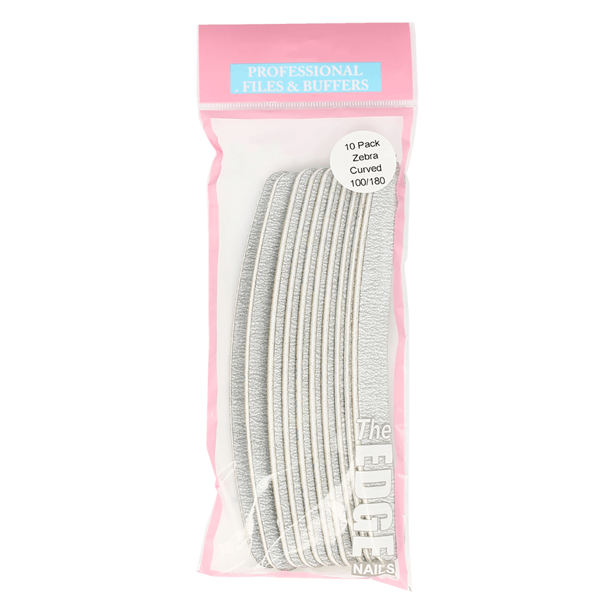 The Edge Nails Curver Zebra Files 100/180 (10 Pack)
