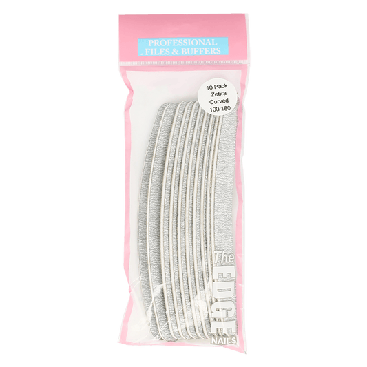 The Edge Nails Curver Zebra Files 100/180 (10 Pack)
