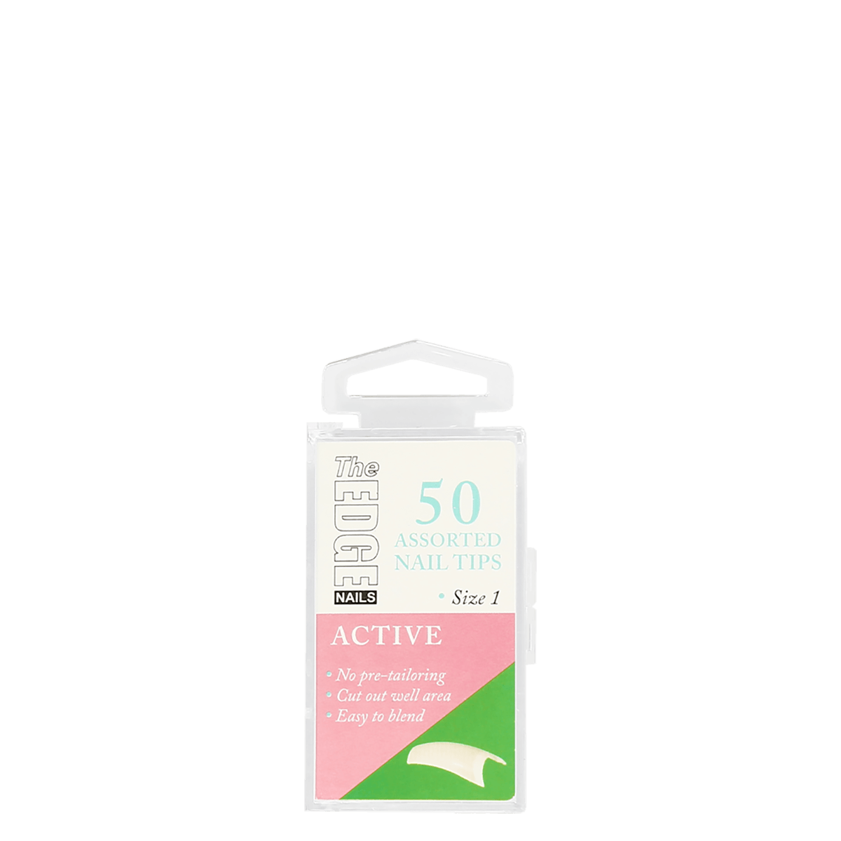 The Edge Nails Active Assorted Nail Tips Size 1 (50 Pack)