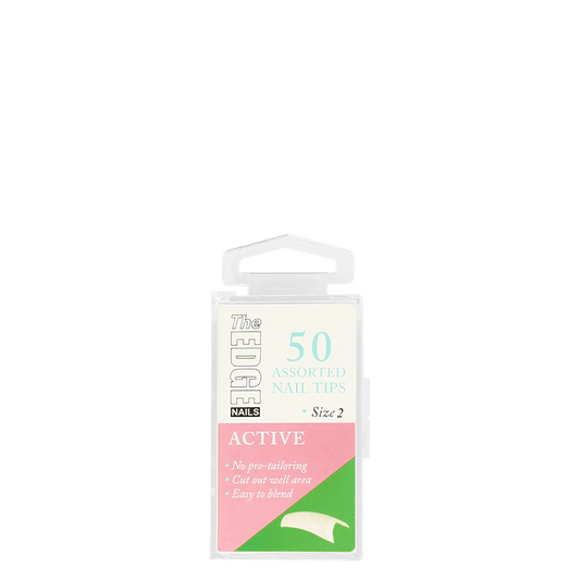 The Edge Nails Active Assorted Nail Tips Size 2 (50 Pack)