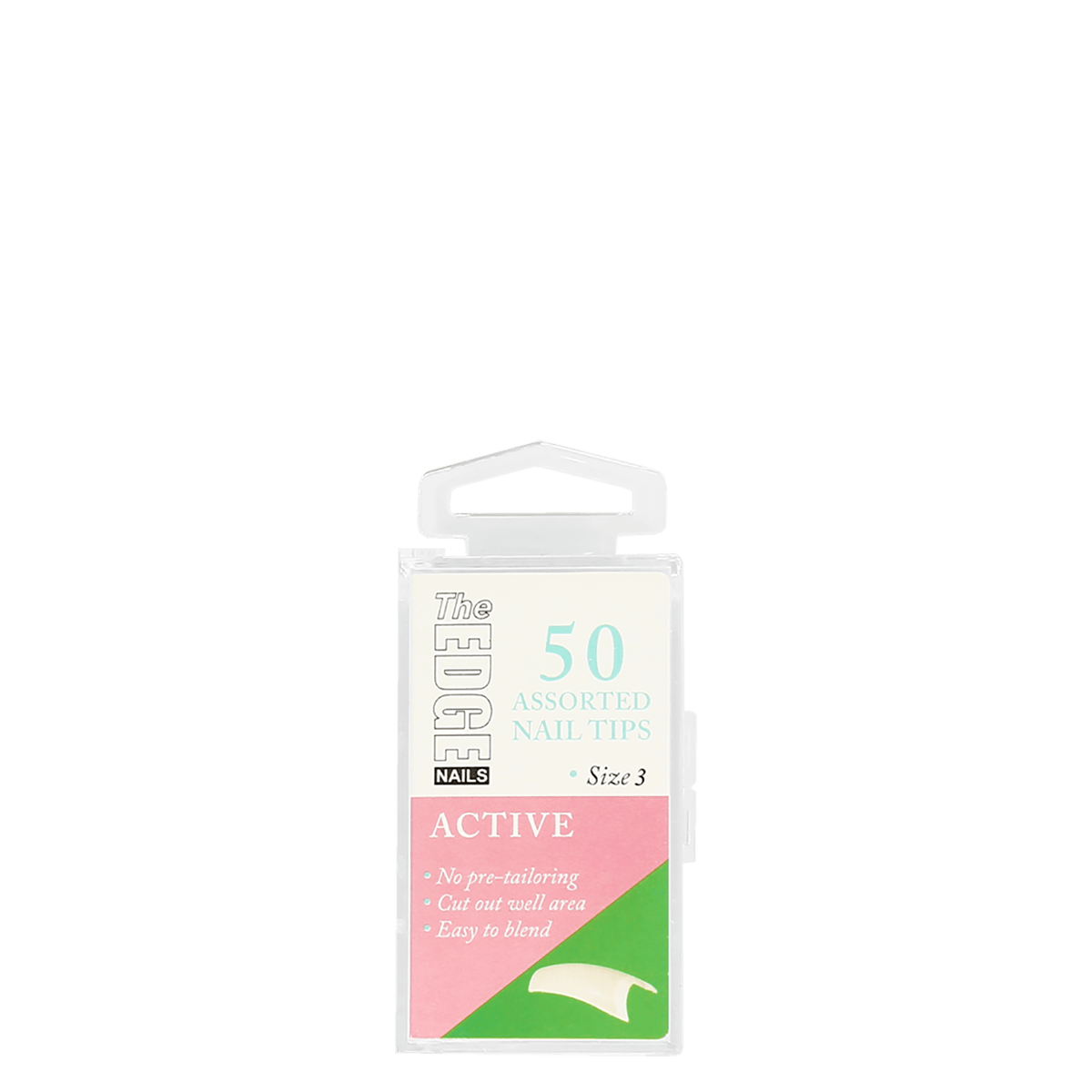 The Edge Nails Active Assorted Nail Tips Size 3 (50 Pack)