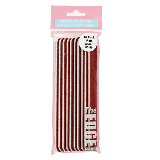 The Edge Nails Red Mylar Files 80/80 (10 Pack)