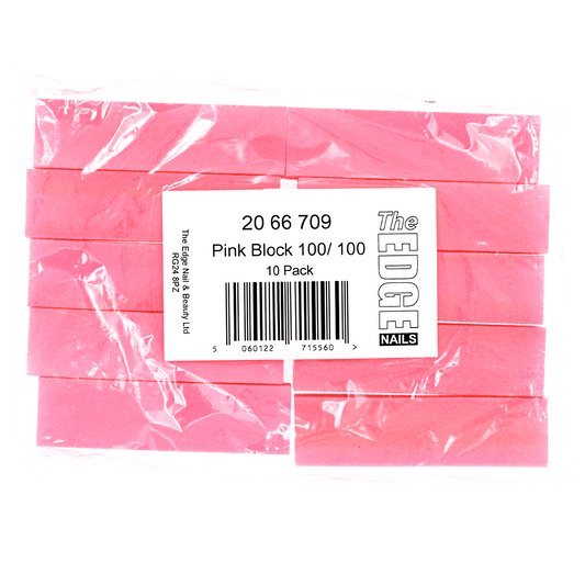 The Edge Nails Pink Sanding Block (10 Pack) 100/100